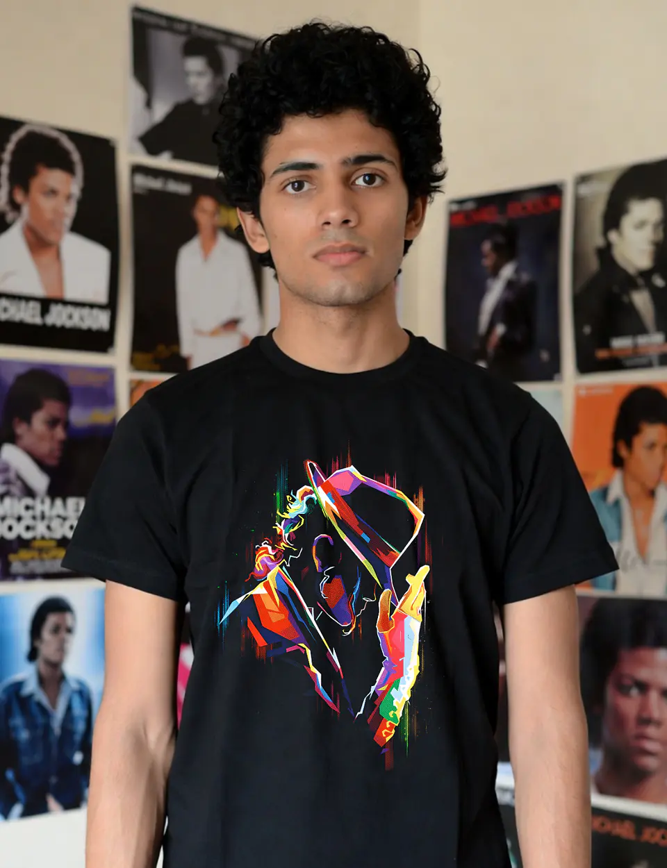 T-shirt Michael Jackson Filme 2026 - 100% Algodão DTF Halftone 8