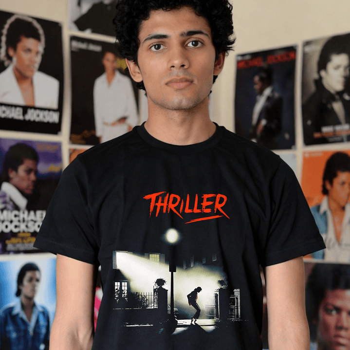 T-shirt Michael Jackson Filme 2026 - 100% Algodão DTF Halftone 10