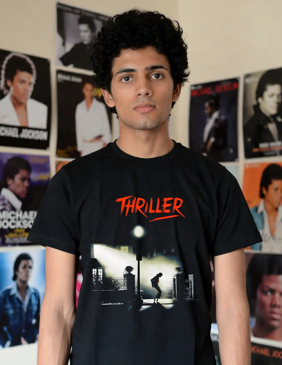 T-shirt Michael Jackson Filme 2026 - 100% Algodão DTF Halftone 10