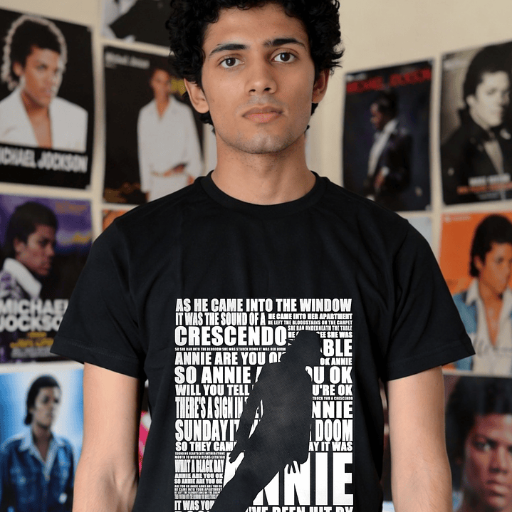 T-shirt Michael Jackson Filme 2026 - 100% Algodão DTF Halftone 11