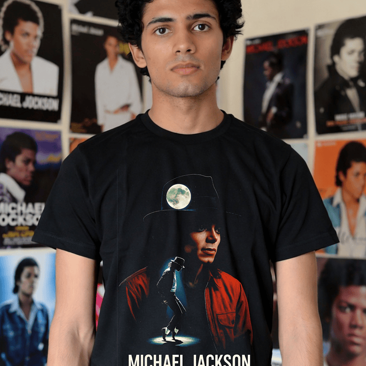 T-shirt Michael Jackson Filme 2026 - 100% Algodão DTF Halftone 12