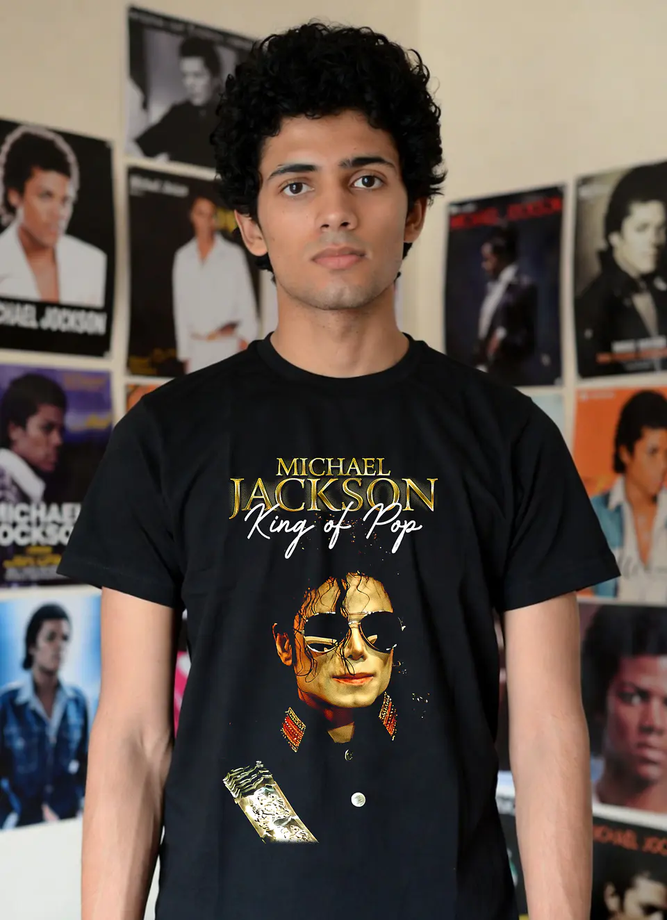 T-shirt Michael Jackson Filme 2026 - 100% Algodão DTF Halftone 13