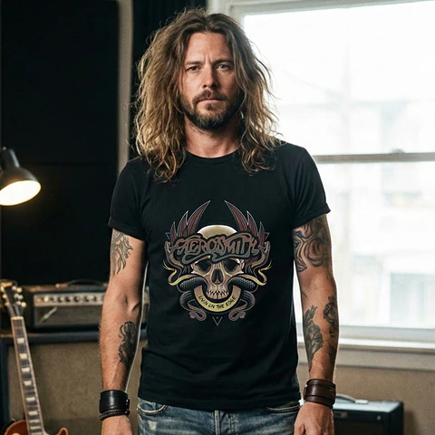 "T-shirt Aerosmith Wings Edition - 100% Algodão - Tecnologia DTF Halftone"