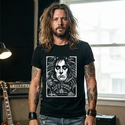 T-shirt Alice Cooper Master of Horror - 100% Algodão - DTF Halftone