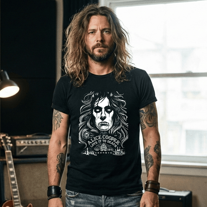 T-shirt Alice Cooper Master of Horror - 100% Algodão - DTF Halftone 2