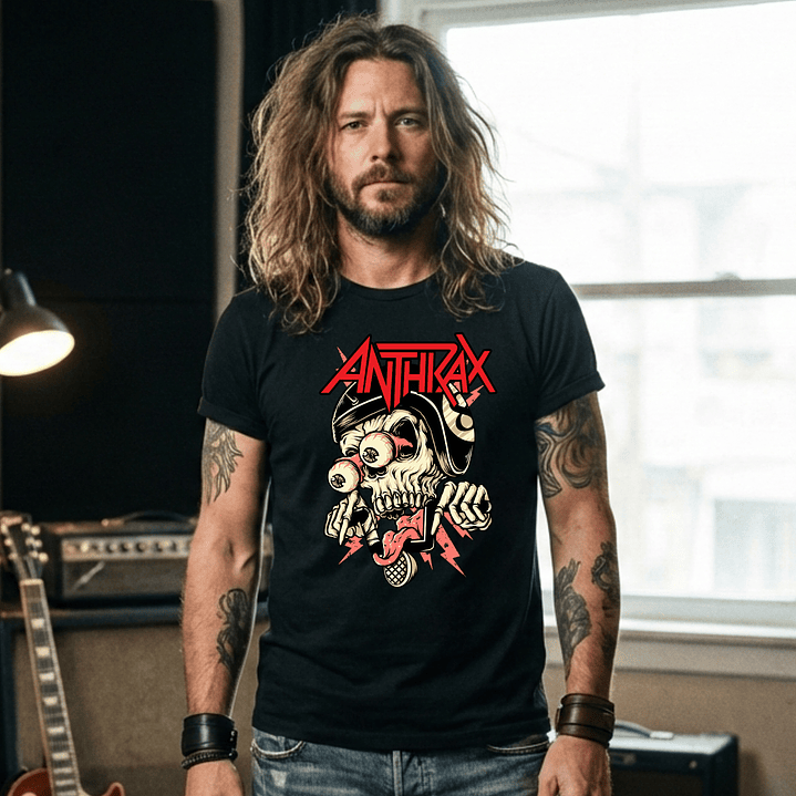 T-shirt Anthrax Thrash Metal Edition - 100% Algodão - DTF Halftone 3