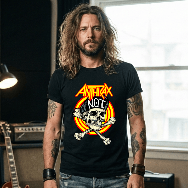 T-shirt Anthrax Thrash Metal Edition - 100% Algodão - DTF Halftone 4