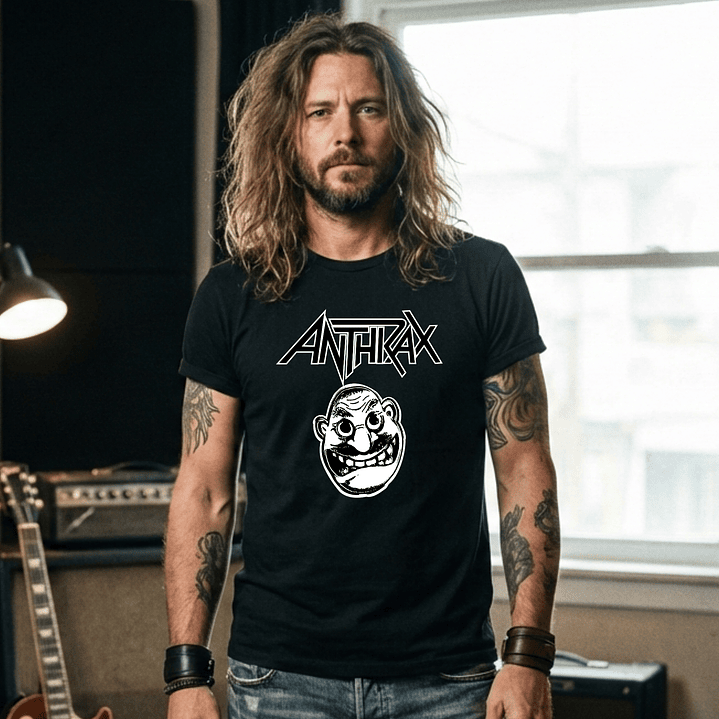 T-shirt Anthrax Thrash Metal Edition - 100% Algodão - DTF Halftone 5
