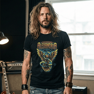 T-shirt Asking Alexandria Metalcore Edition - 100% Algodão - DTF Halftone