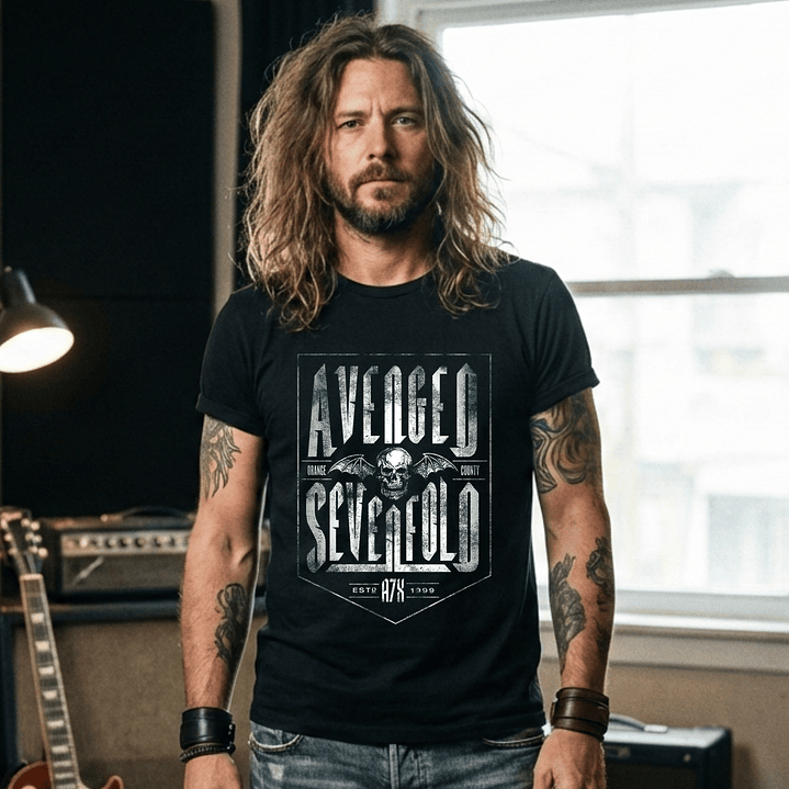 T-shirt Avenged Sevenfold Metal Edition - 100% Algodão - DTF Halftone 1