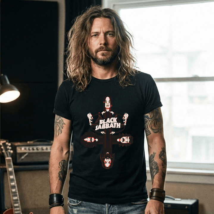 T-shirt Black Sabbath Heavy Metal Edition - 100% Algodão - DTF Halftone 2