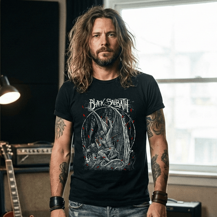 T-shirt Black Sabbath Heavy Metal Edition - 100% Algodão - DTF Halftone 3