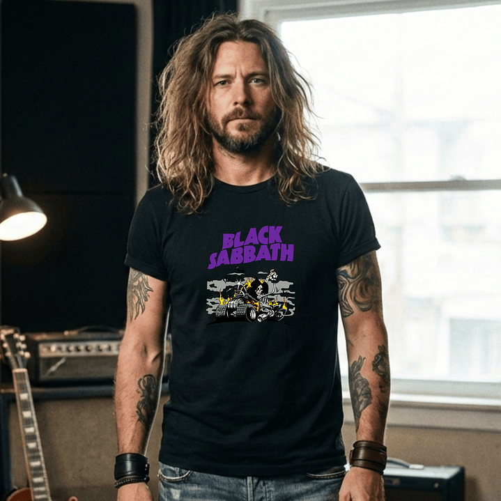 T-shirt Black Sabbath Heavy Metal Edition - 100% Algodão - DTF Halftone 4