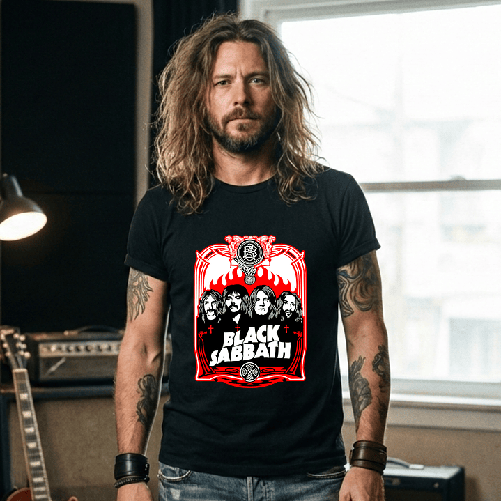 T-shirt Black Sabbath Heavy Metal Edition - 100% Algodão - DTF Halftone 5