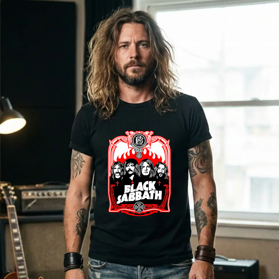 T-shirt Black Sabbath Heavy Metal Edition - 100% Algodão - DTF Halftone 5