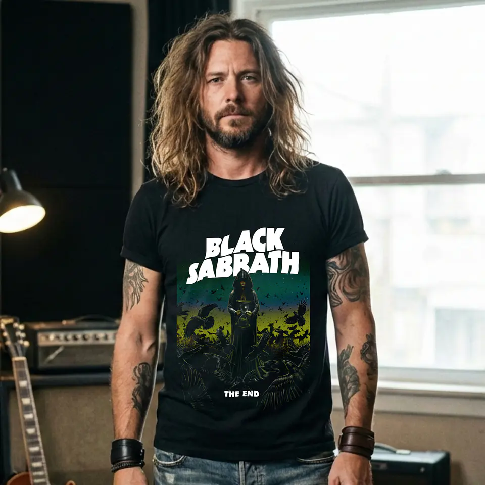 T-shirt Black Sabbath Heavy Metal Edition - 100% Algodão - DTF Halftone 9