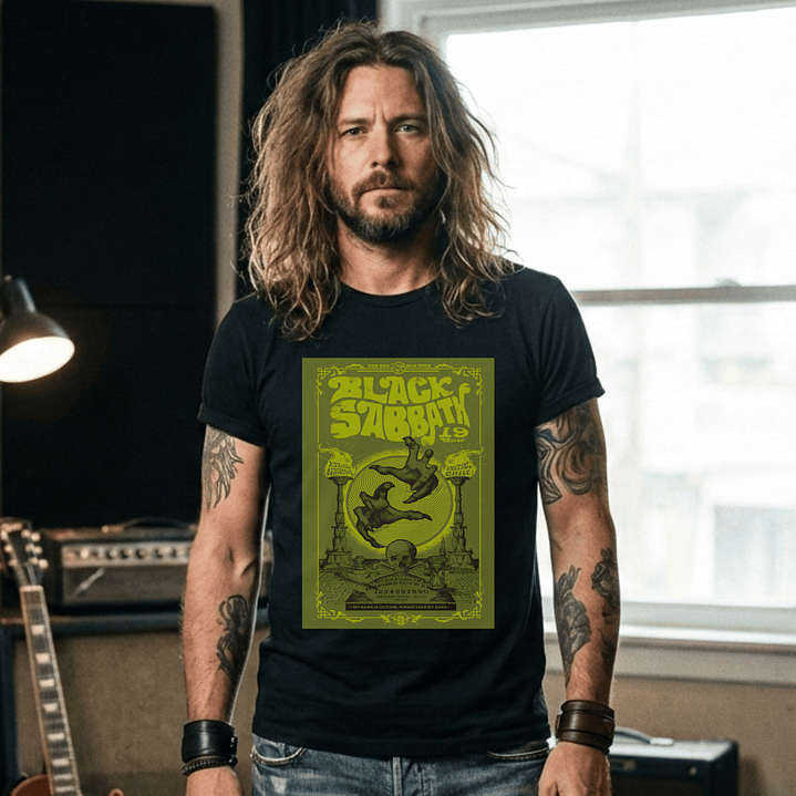 T-shirt Black Sabbath Heavy Metal Edition - 100% Algodão - DTF Halftone 10