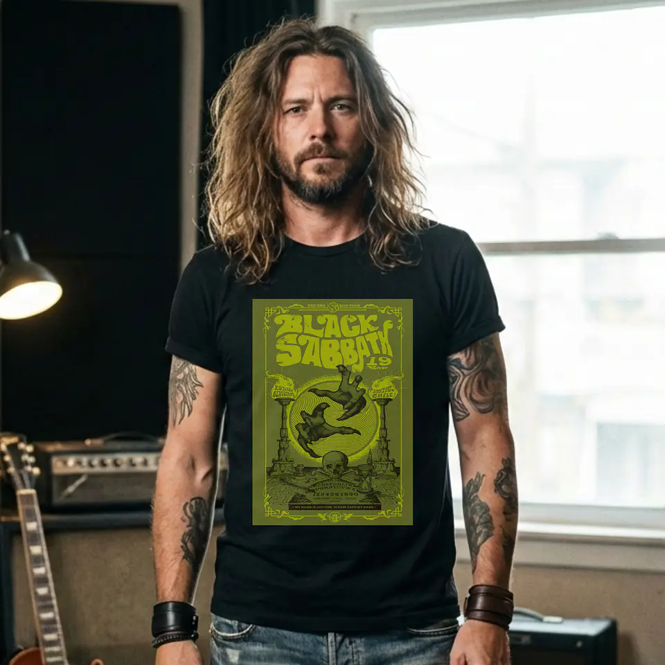 T-shirt Black Sabbath Heavy Metal Edition - 100% Algodão - DTF Halftone 10