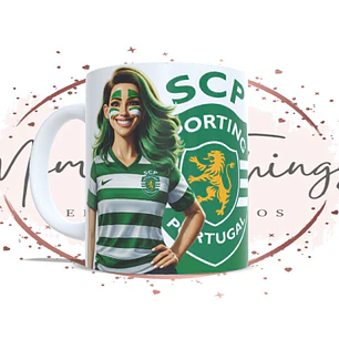 Caneca Personalizada Mãe Sportinguista – Edição Especial Flores e Leão