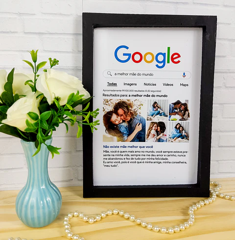 Quadro Personalizado Pesquisa Google Melhor Mãe do Mundo