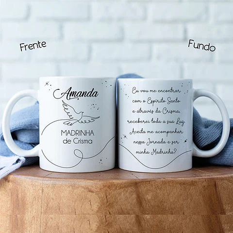 Caneca Personalizada Convite Padrinhos e Crisma COL. 01