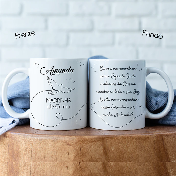 Caneca Personalizada Convite Padrinhos e Crisma COL. 01 2