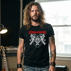 T-shirt Megadeth Personalizada - 100% Algodão DTF Halftone col. 01