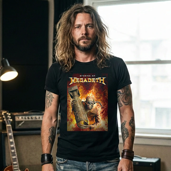 T-shirt Megadeth Personalizada - 100% Algodão DTF Halftone col. 01 7