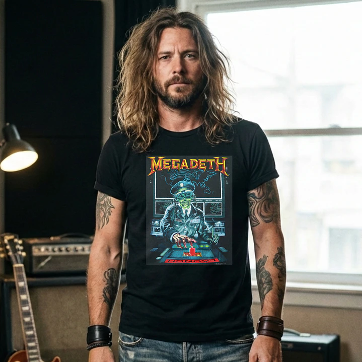 T-shirt Megadeth Personalizada - 100% Algodão DTF Halftone col. 01 8
