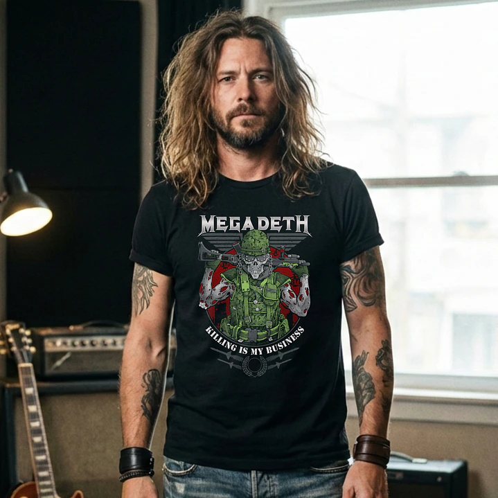 T-shirt Megadeth Personalizada - 100% Algodão DTF Halftone col. 01 9