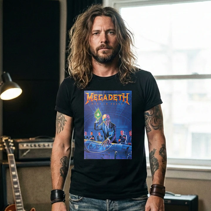 T-shirt Megadeth Personalizada - 100% Algodão DTF Halftone col. 01 10
