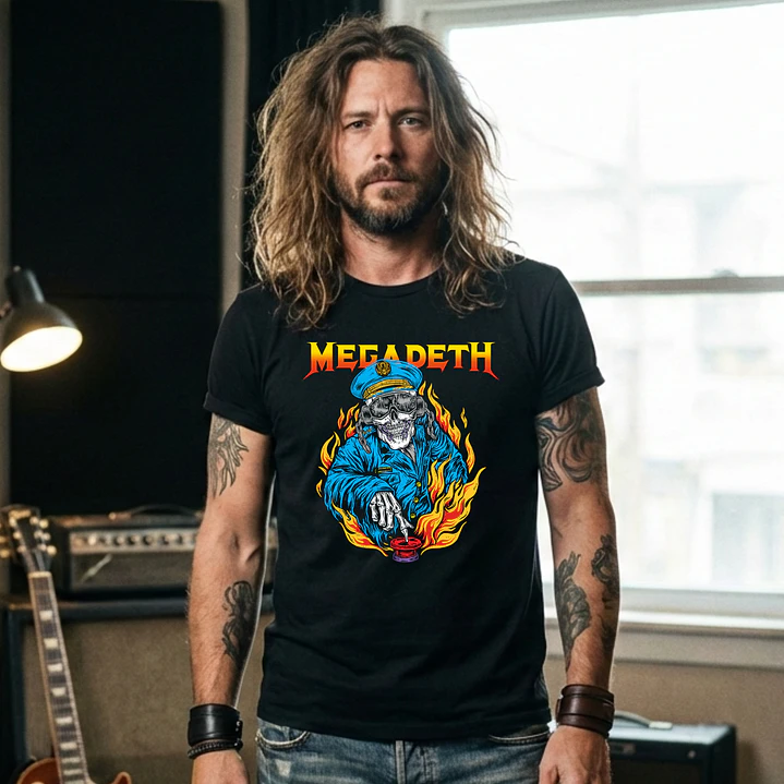 T-shirt Megadeth Personalizada - 100% Algodão DTF Halftone col. 02 7