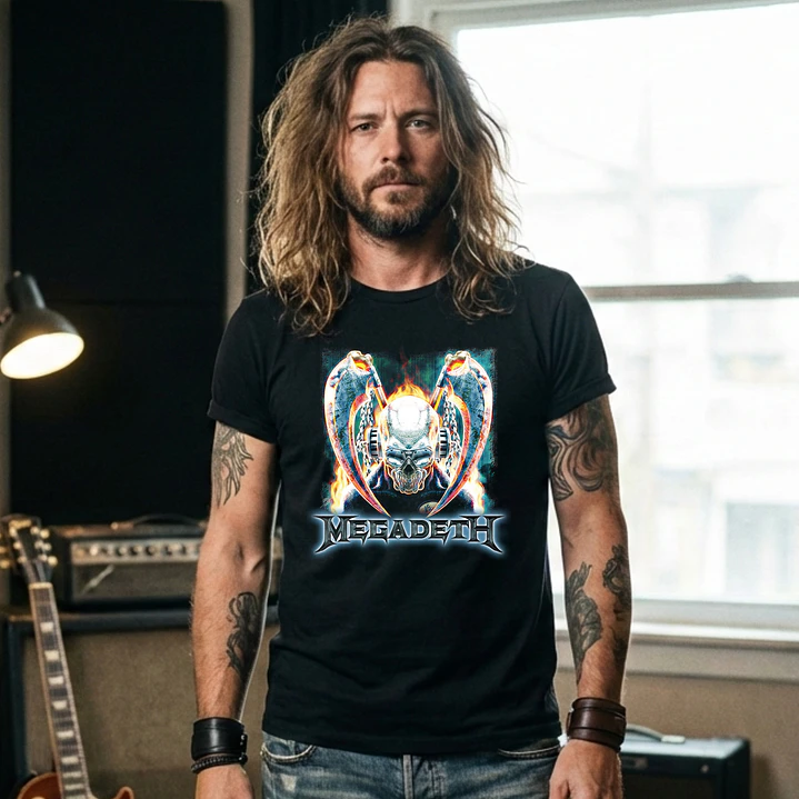 T-shirt Megadeth Personalizada - 100% Algodão DTF Halftone col. 02 8