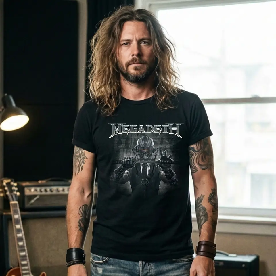 T-shirt Megadeth Personalizada - 100% Algodão DTF Halftone col. 02 10