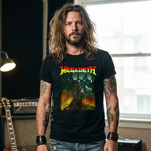 T-shirt Megadeth Personalizada - 100% Algodão DTF Halftone col. 03