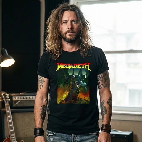 T-shirt Megadeth Personalizada - 100% Algodão DTF Halftone col. 03