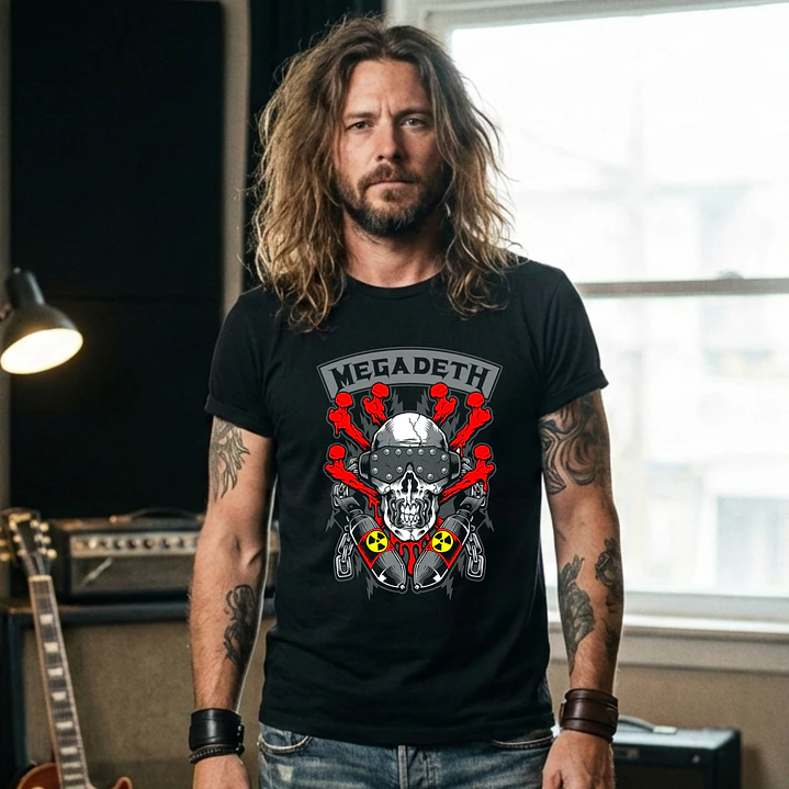 T-shirt Megadeth Personalizada - 100% Algodão DTF Halftone col. 03 4