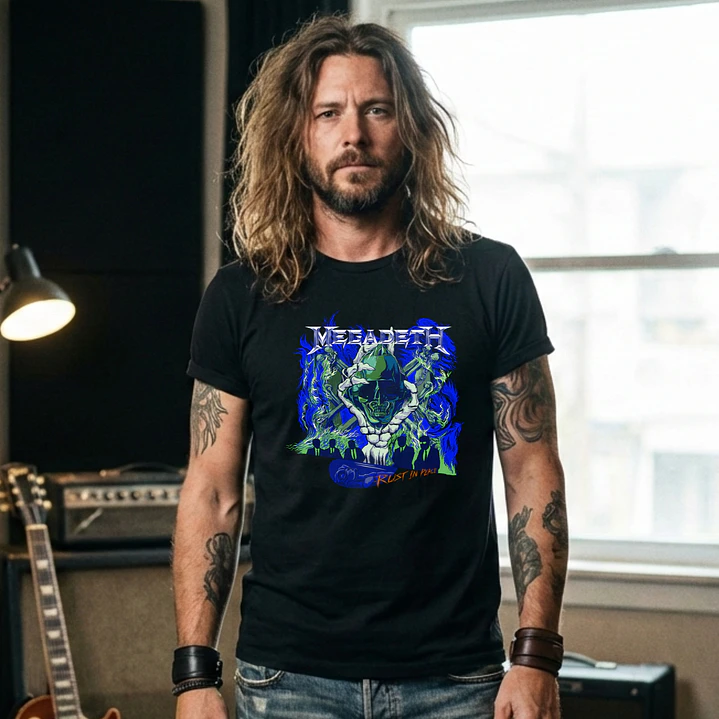 T-shirt Megadeth Personalizada - 100% Algodão DTF Halftone col. 03 7