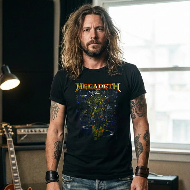 T-shirt Megadeth Personalizada - 100% Algodão DTF Halftone col. 03 13