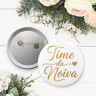 Pin dourado Time da Noiva para despedida de solteira