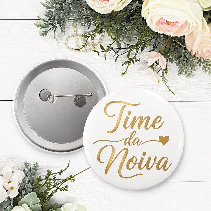 Pin dourado Time da Noiva para despedida de solteira 1