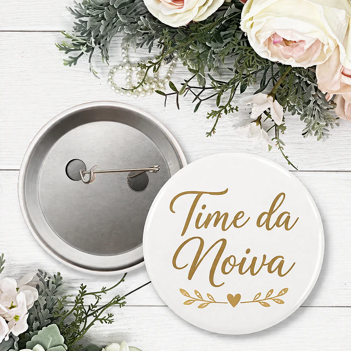 Pin dourado Time da Noiva para despedida de solteira 2