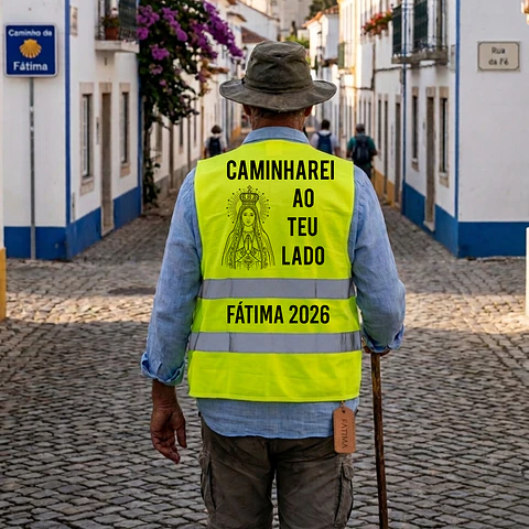 Colete refletivo personalizado para peregrinos de Fátima