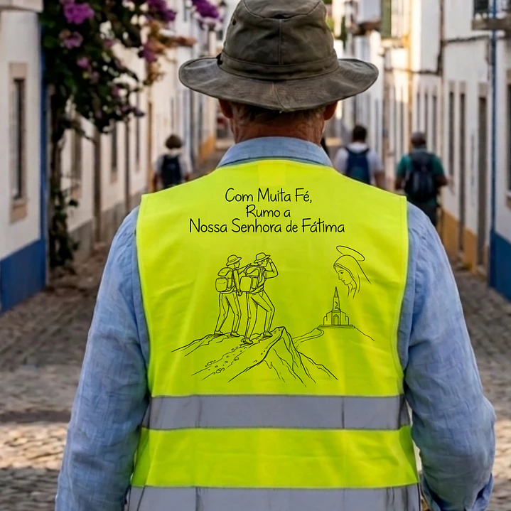 Colete refletivo personalizado para peregrinos de Fátima 2