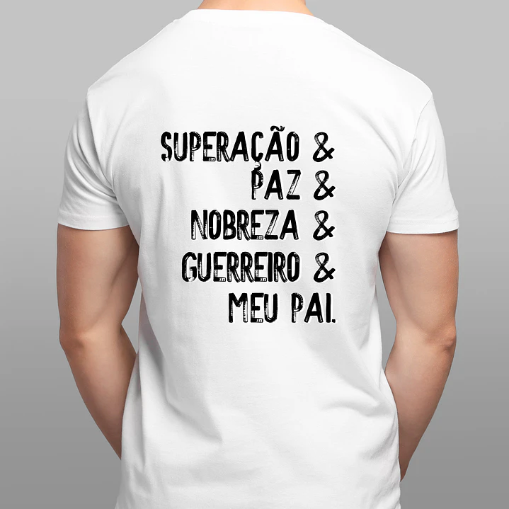 T-shirt branca Oxaguiã frente e verso coleção Orixás 2