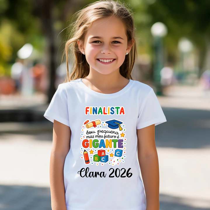 T-shirt Finalista Infantil Personalizada - 100% Algodão e Alta Qualidade 15
