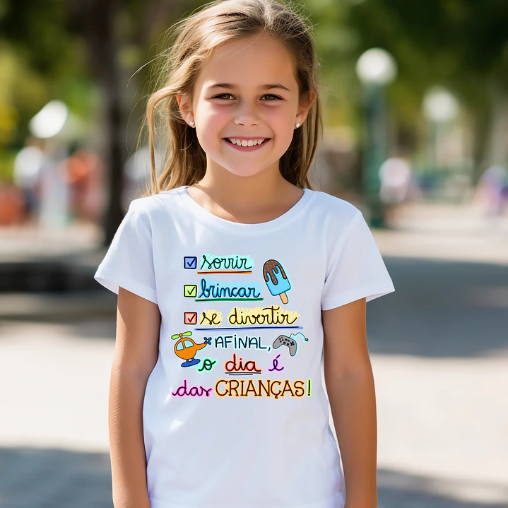 T-Shirts Dia da Criança | 100% Algodão Premium e Impressão DTF 2