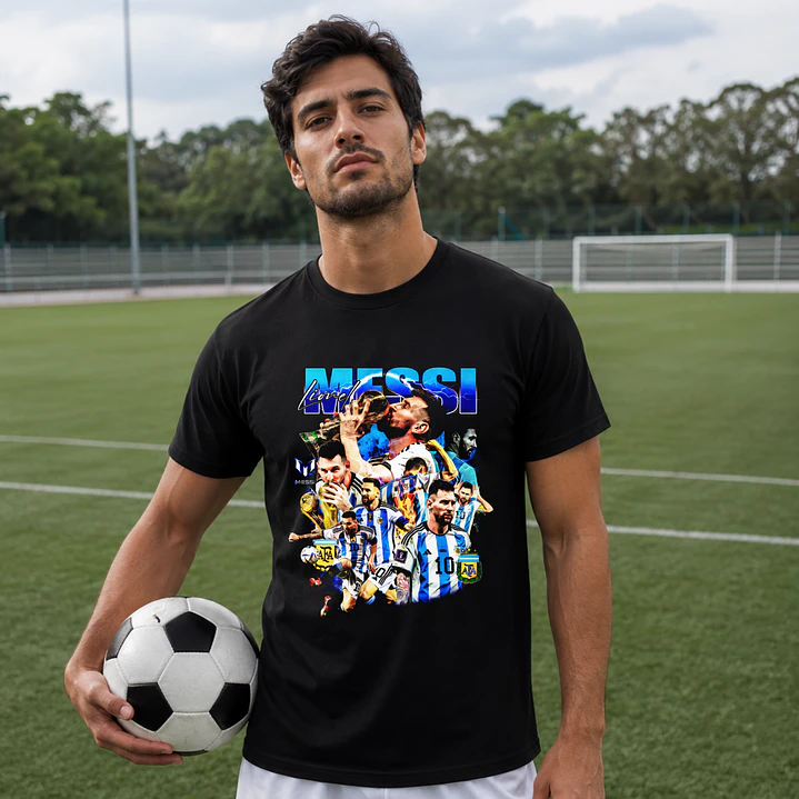 T-Shirt Premium Lionel Messi GOAT Vintage | 100% Algodão – Envios Europa 2