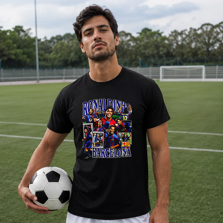T-Shirt Premium Ronaldinho Gaúcho Vintage | 100% Algodão – Envios Portugal 2