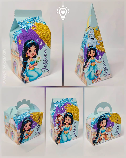  Kit Digital Caixinhas Premium — Princesa Jasmine 